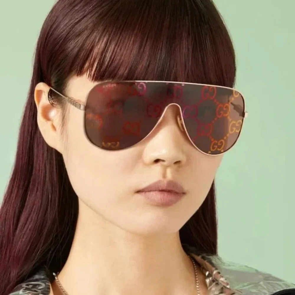 NEW GUCCI SHIELD SUNGLASSES GUCCI GG1436S 003 RED UNISEX EYEWEAR